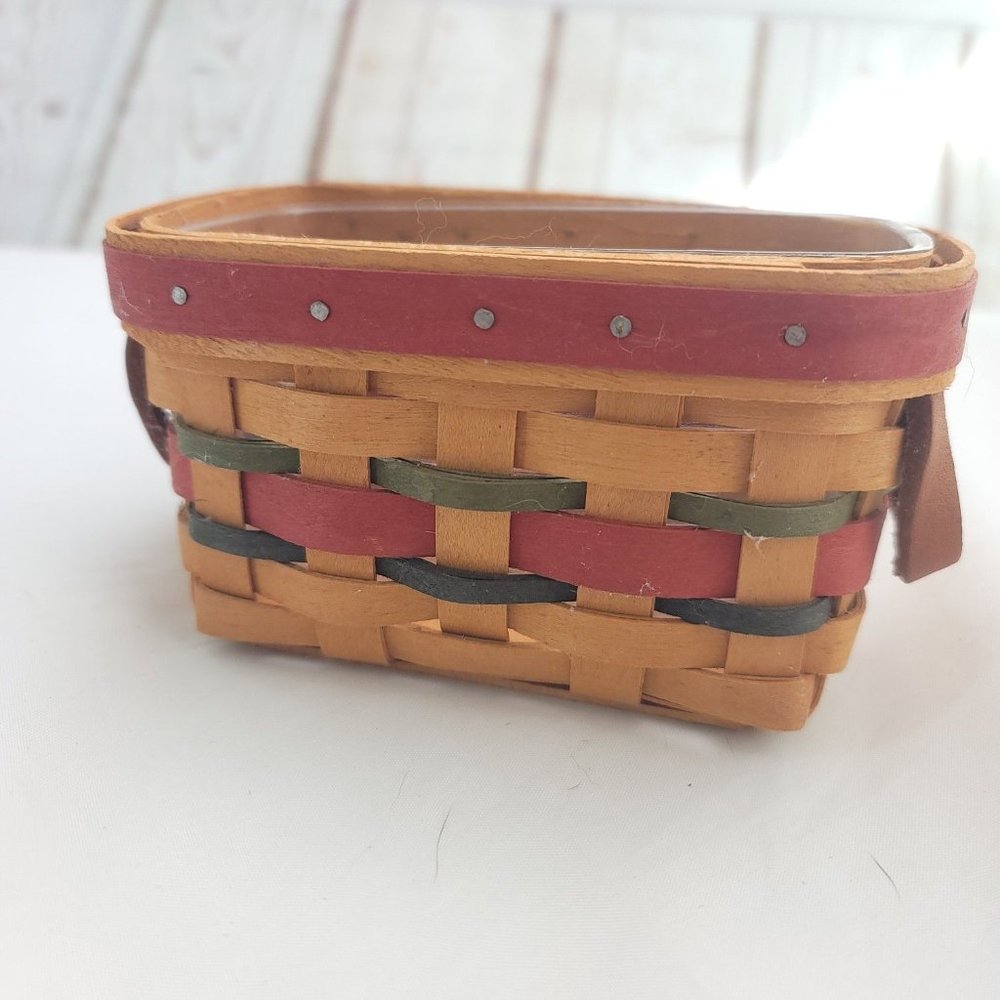 Longaberger Multicolor 2000 Leather Handle All Star Salt And Pepper Basket